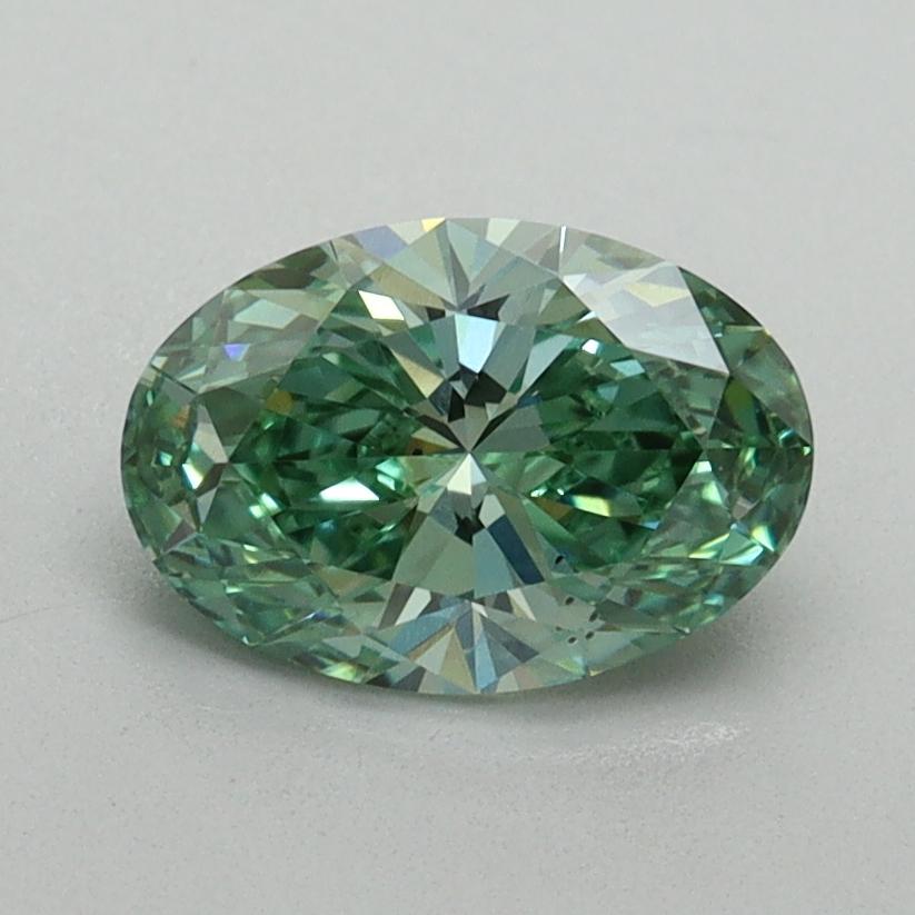 1.05 Ct. Fancy Vivid Green Oval Lab Grown Diamond