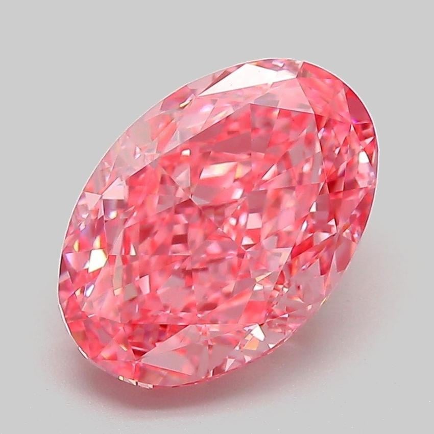 3.11 Ct. Fancy Vivid Pink Oval Lab Grown Diamond