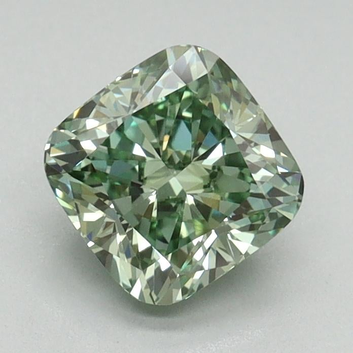 1.16 Ct. Fancy Vivid Green Cushion Lab Grown Diamond