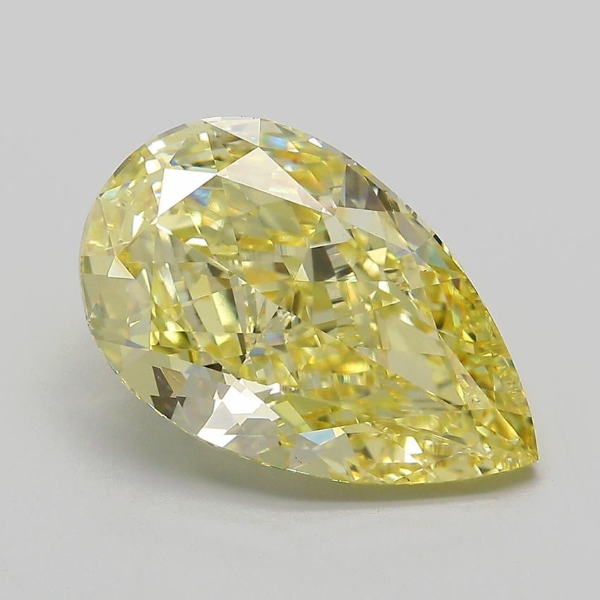6.08 Ct. Fancy Intense  Yellow Pear Lab Grown Diamond