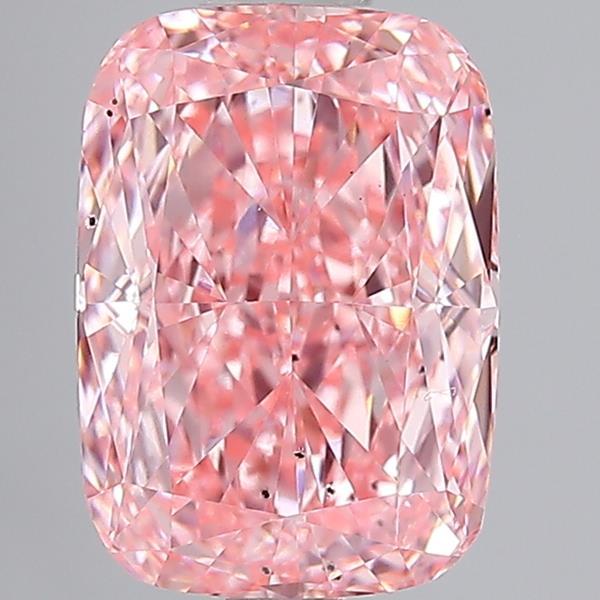 3.01 Ct. Fancy Vivid Pink Cushion Lab Grown Diamond