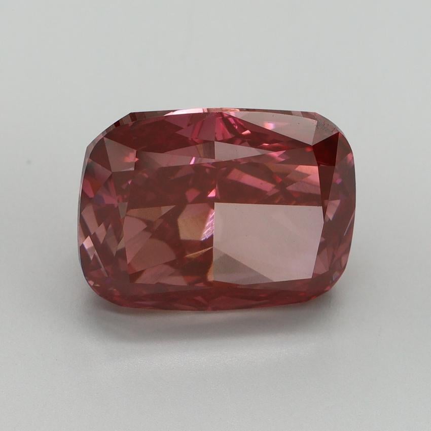 8.11 Ct. Fancy Vivid Red Cushion Lab Grown Diamond