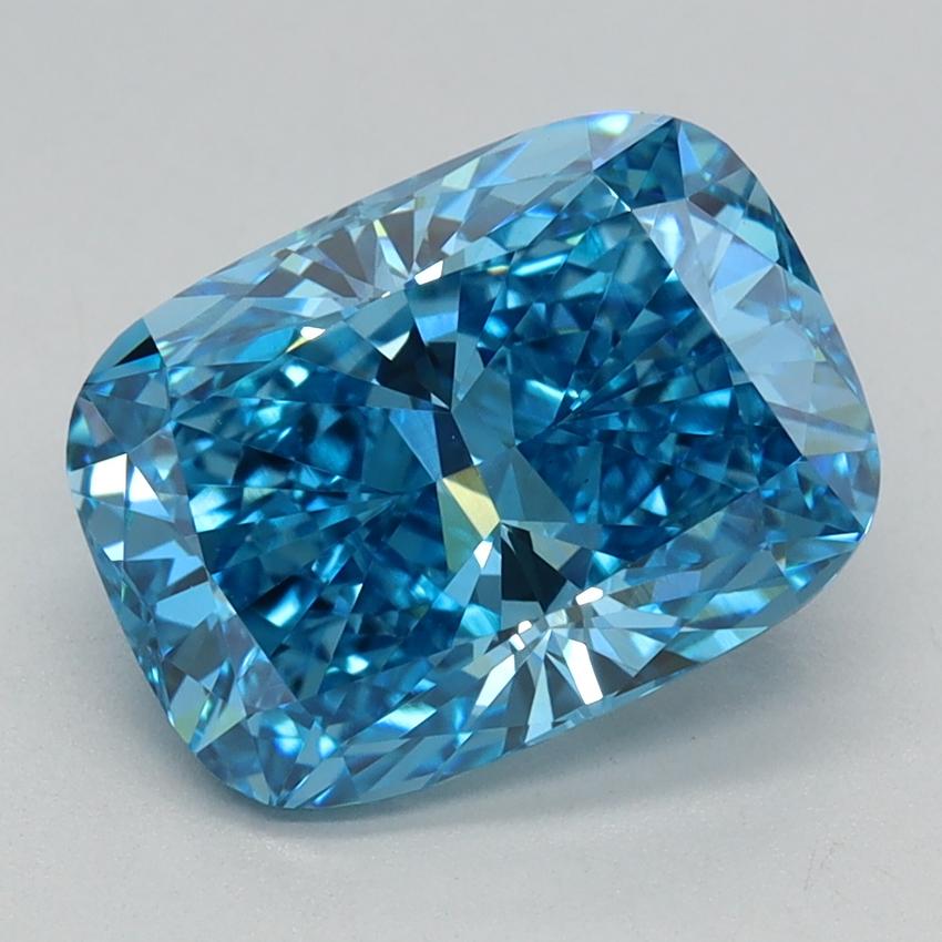 2.37 Ct. Fancy Vivid Blue Cushion Lab Grown Diamond