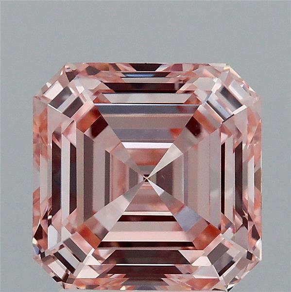 2.95 Ct. Fancy Intense Pink Asscher Lab Grown Diamond