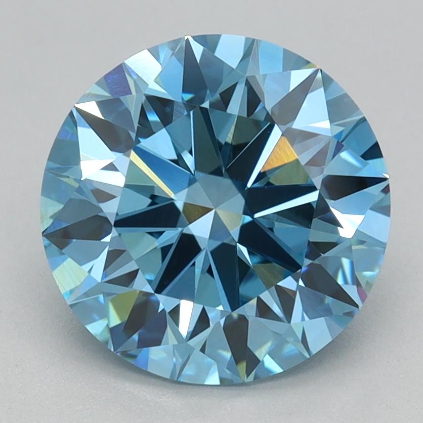 2.04 Ct. Fancy Vivid Blue Round Lab Grown Diamond