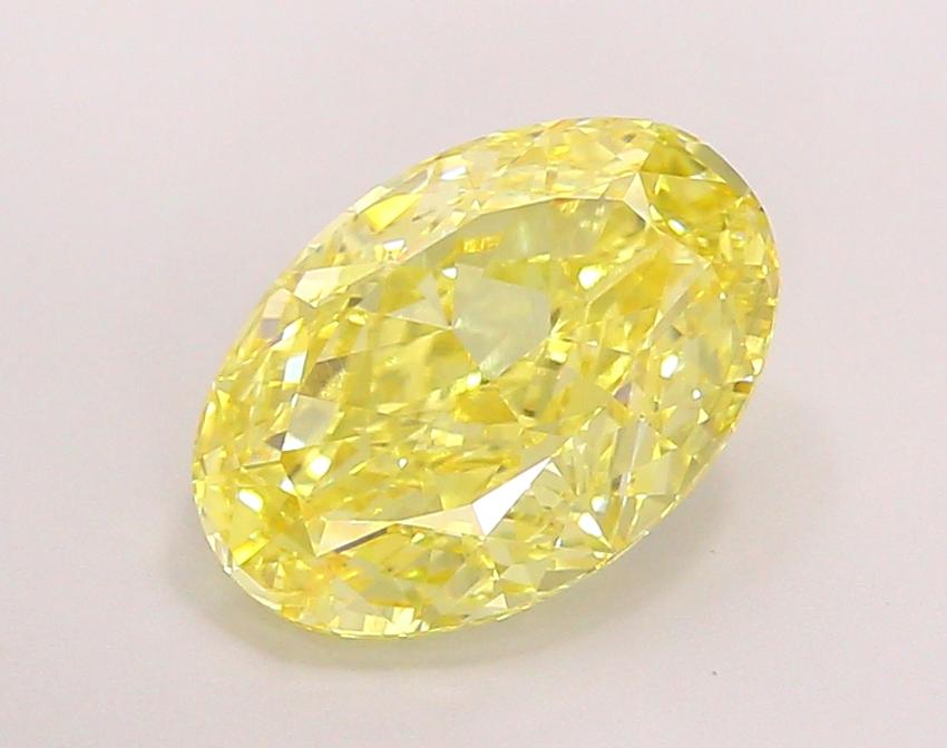 4.07 Ct. Fancy Vivid  Yellow Oval Lab Grown Diamond