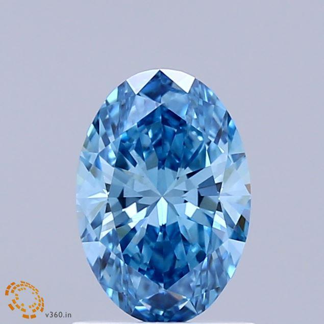 1.00 Ct. Fancy Vivid Blue Oval Lab Grown Diamond