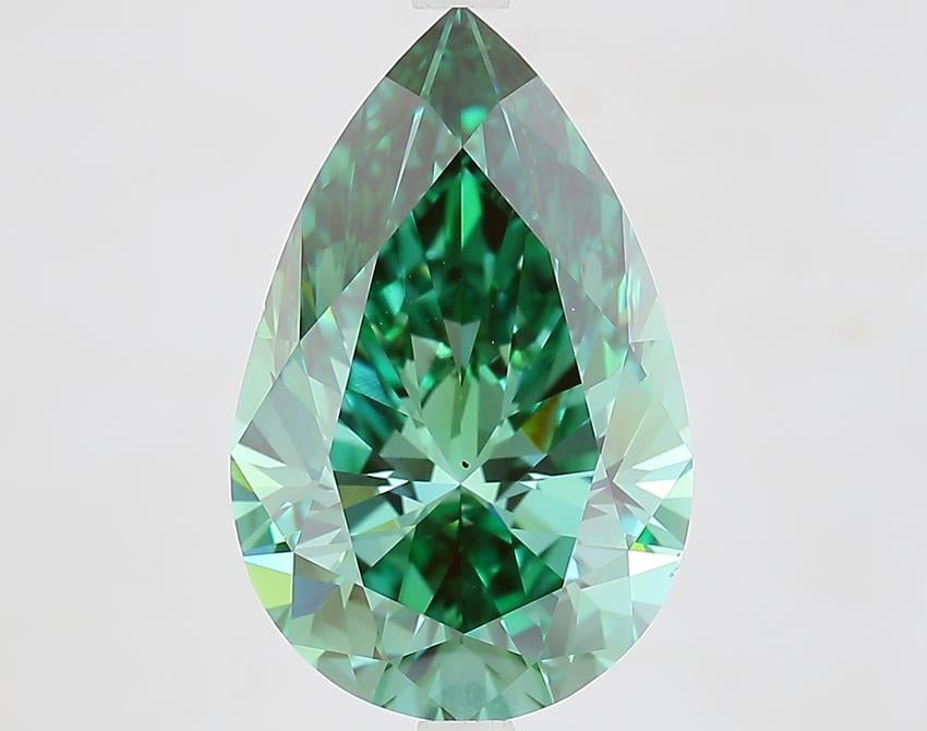 5.74 Ct. Fancy Vivid Green Pear Lab Grown Diamond