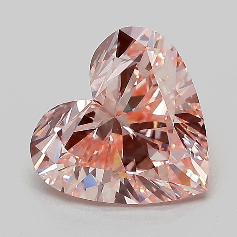 2.03 Ct. Fancy Intense Pink Heart Lab Grown Diamond
