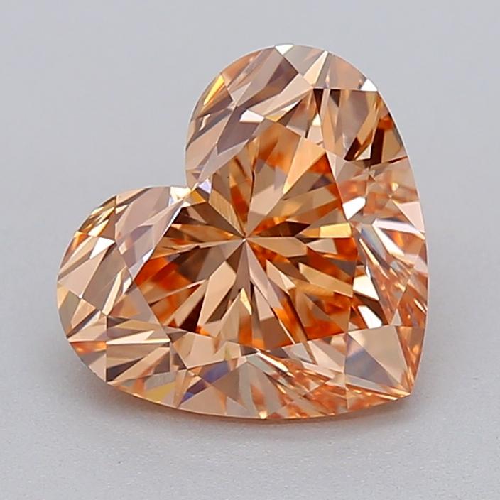 2.08 Ct. Fancy Intense Pink Orange Heart Lab Grown Diamond