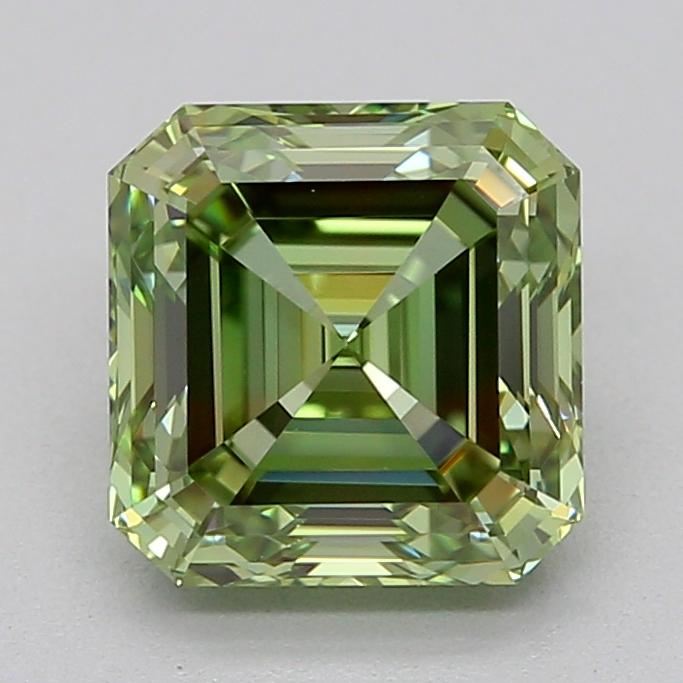 1.01 Ct. Fancy Vivid  Green Asscher Lab Grown Diamond