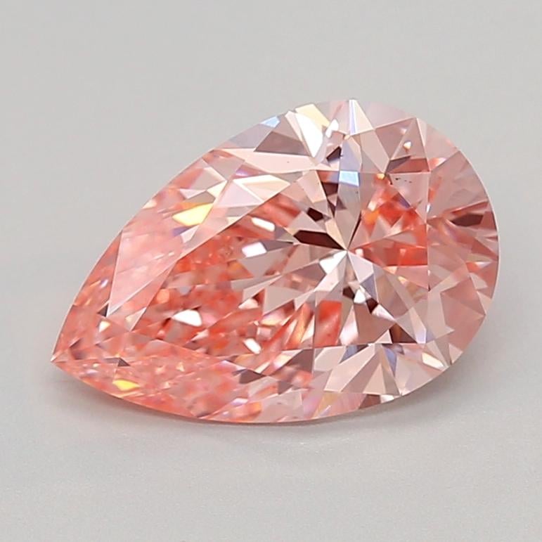 3.09 Ct. Fancy Vivid  Pink Pear Lab Grown Diamond