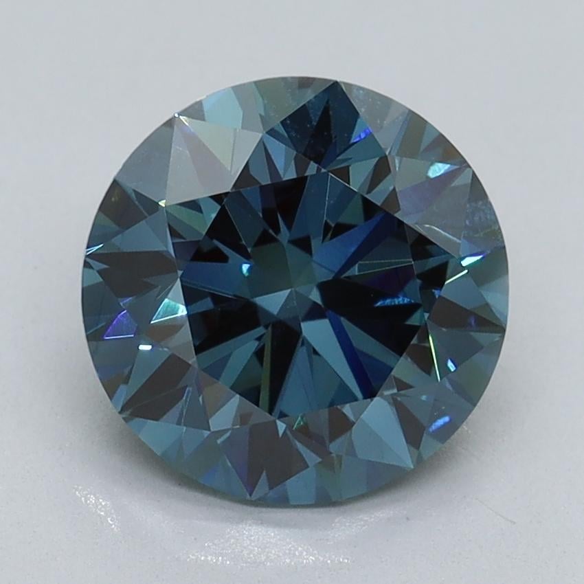 2.30 Ct. Fancy Vivid Blue Round Lab Grown Diamond
