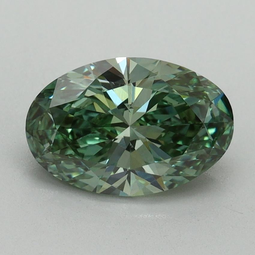 1.53 Ct. Fancy Vivid Green Oval Lab Grown Diamond
