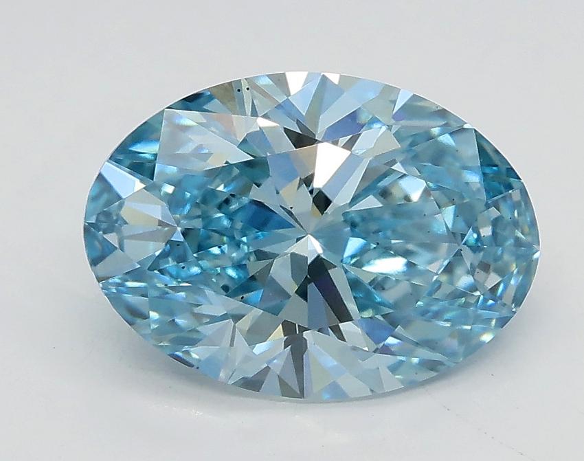 2.01 Ct. Fancy Intense Blue Oval Lab Grown Diamond
