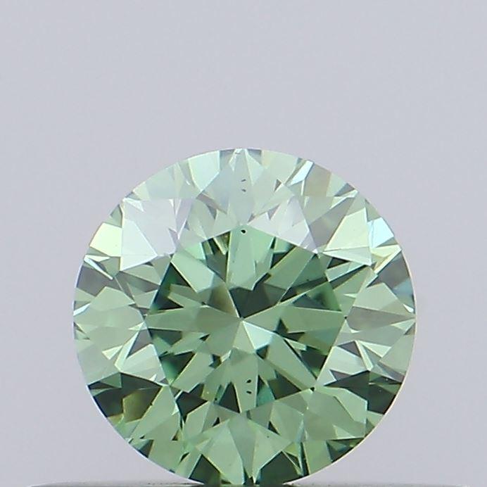 0.37 Ct. Fancy Vivid Green Round Lab Grown Diamond