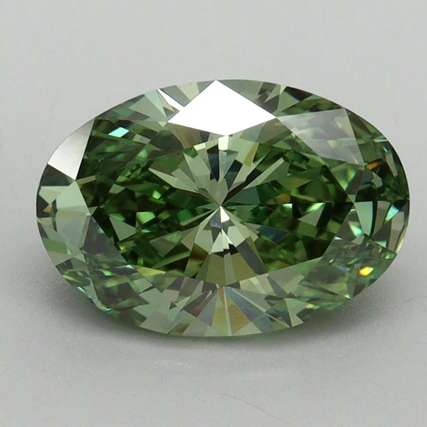 2.00 Ct. Fancy Vivid Pacific Green Oval Lab Grown Diamond