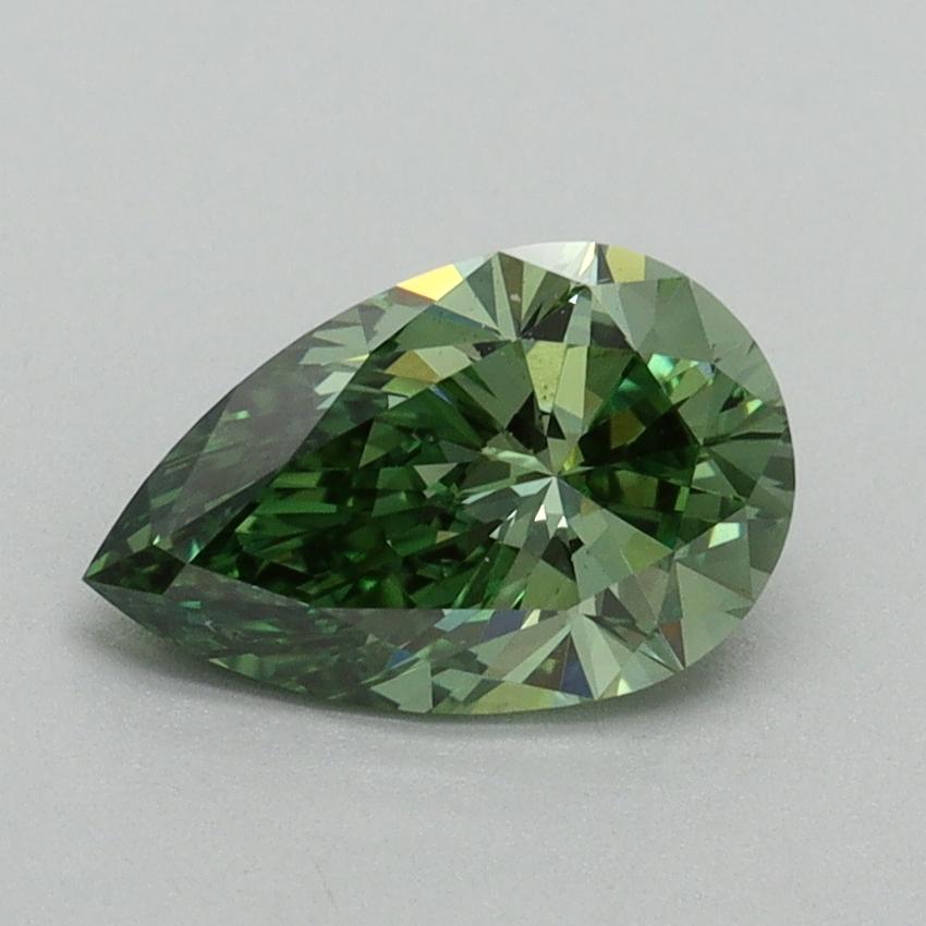 1.13 Ct. Fancy Vivid Green Pear Lab Grown Diamond