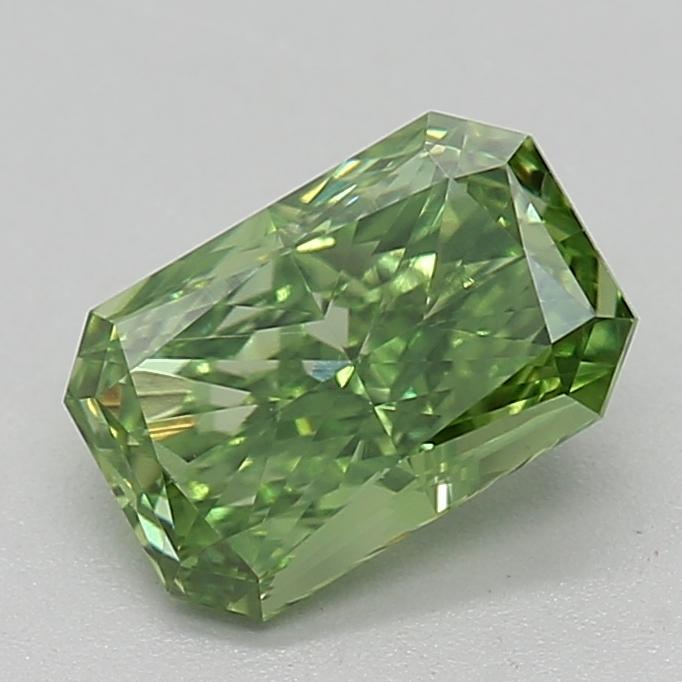 0.71 Ct. Fancy Vivid Green Radiant Lab Grown Diamond