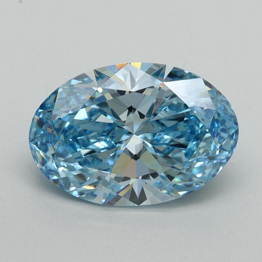 3.54 Ct. Fancy Vivid Blue Oval Lab Grown Diamond