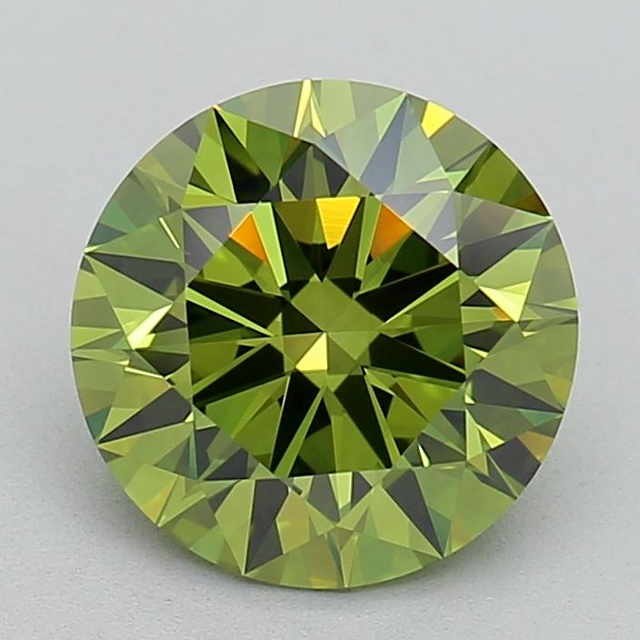 2.08 Ct. Fancy Vivid Green Round Lab Grown Diamond