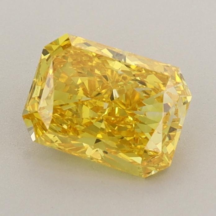 0.91 Ct. Fancy Vivid  Yellow Radiant Lab Grown Diamond