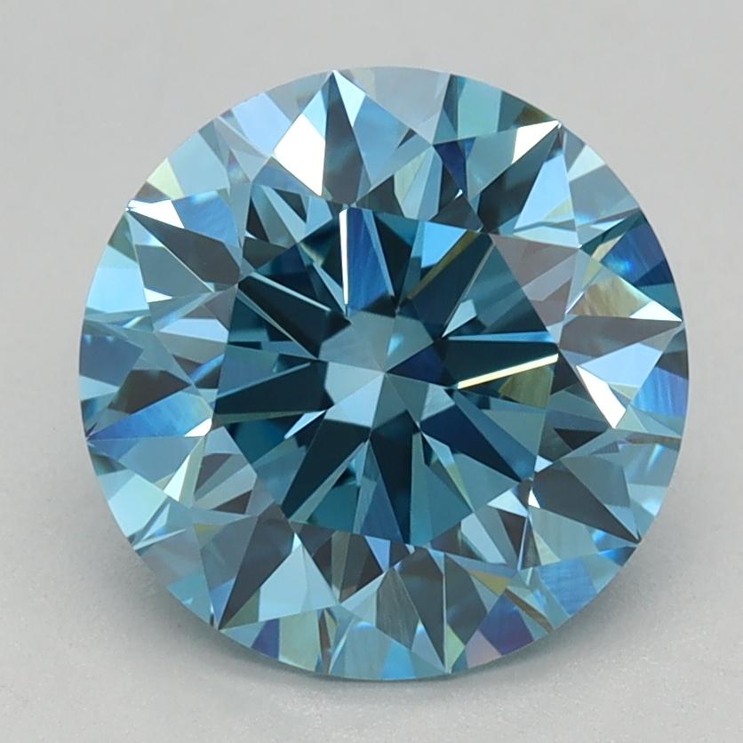 2.01 Ct. Fancy Vivid Blue Round Lab Grown Diamond