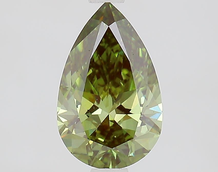 1.28 Ct. Fancy Vivid Green Pear Lab Grown Diamond