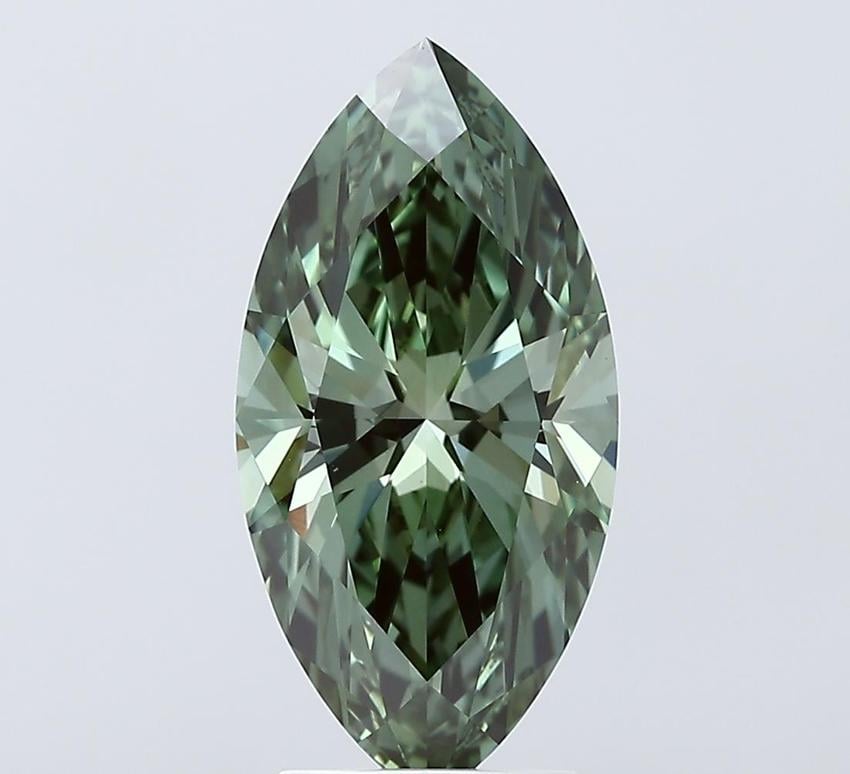 3.00 Ct. Fancy Vivid Green Marquise Lab Grown Diamond