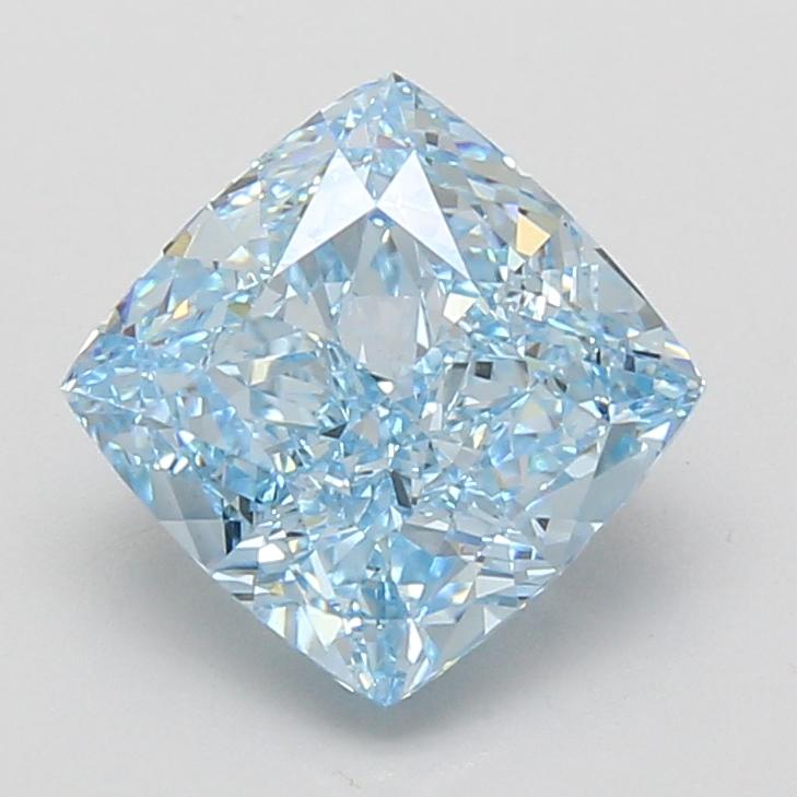 3.10 Ct. Fancy Vivid Blue Cushion Lab Grown Diamond