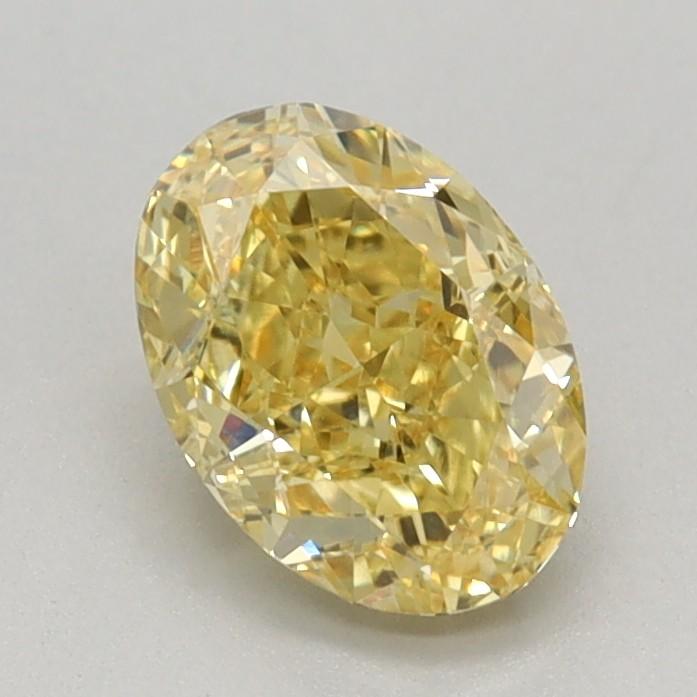0.80 Ct. Fancy Vivid Yellow Oval Lab Grown Diamond