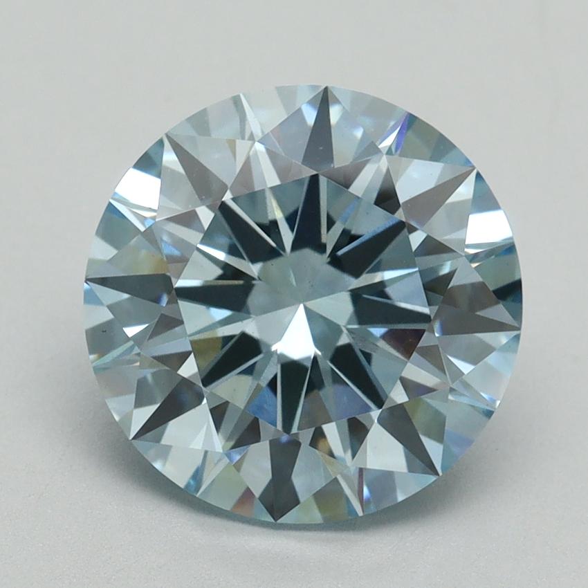 4.03 Ct. Fancy Intense Blue Round Lab Grown Diamond