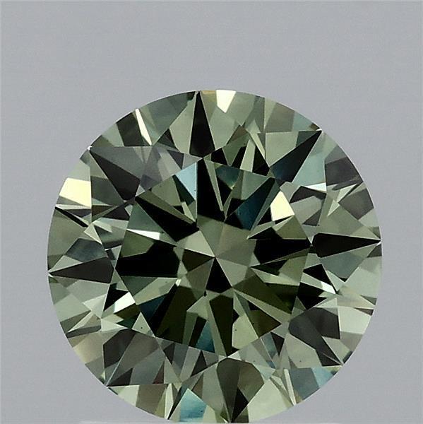 1.57 Ct. Fancy Vivid  Green Round Lab Grown Diamond