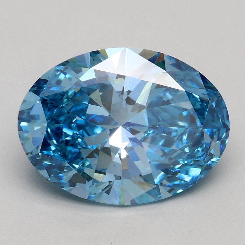 2.10 Ct. Fancy Vivid Blue Oval Lab Grown Diamond