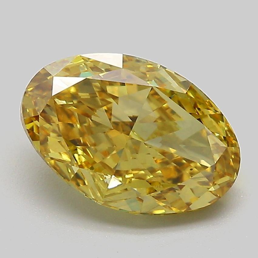 2.54 Ct. Fancy Intense Yellow Oval Lab Grown Diamond