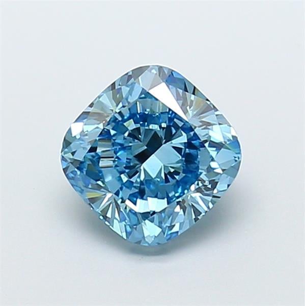 2.29 Ct. Fancy Vivid Blue Cushion Lab Grown Diamond