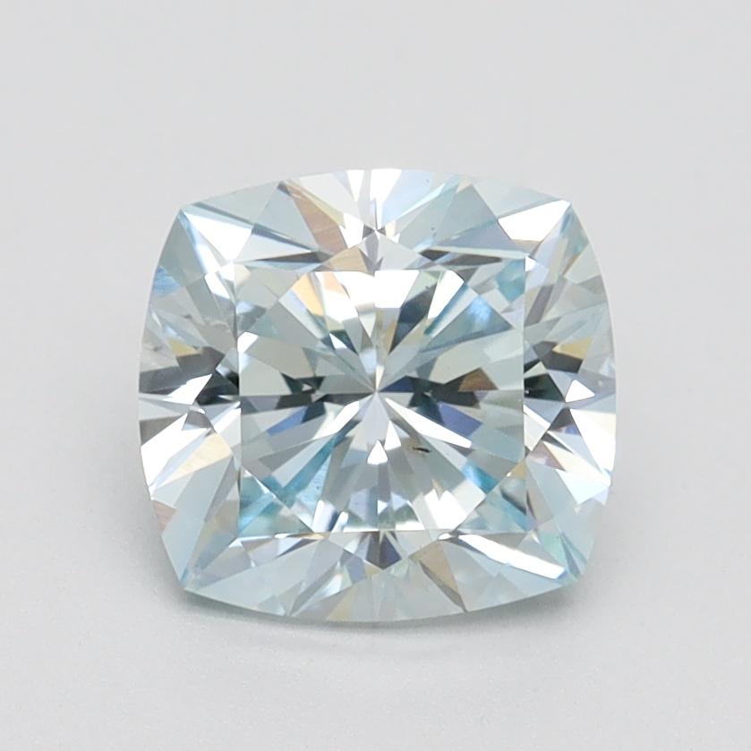 1.59 Ct. Fancy Greenish Blue Cushion Lab Grown Diamond