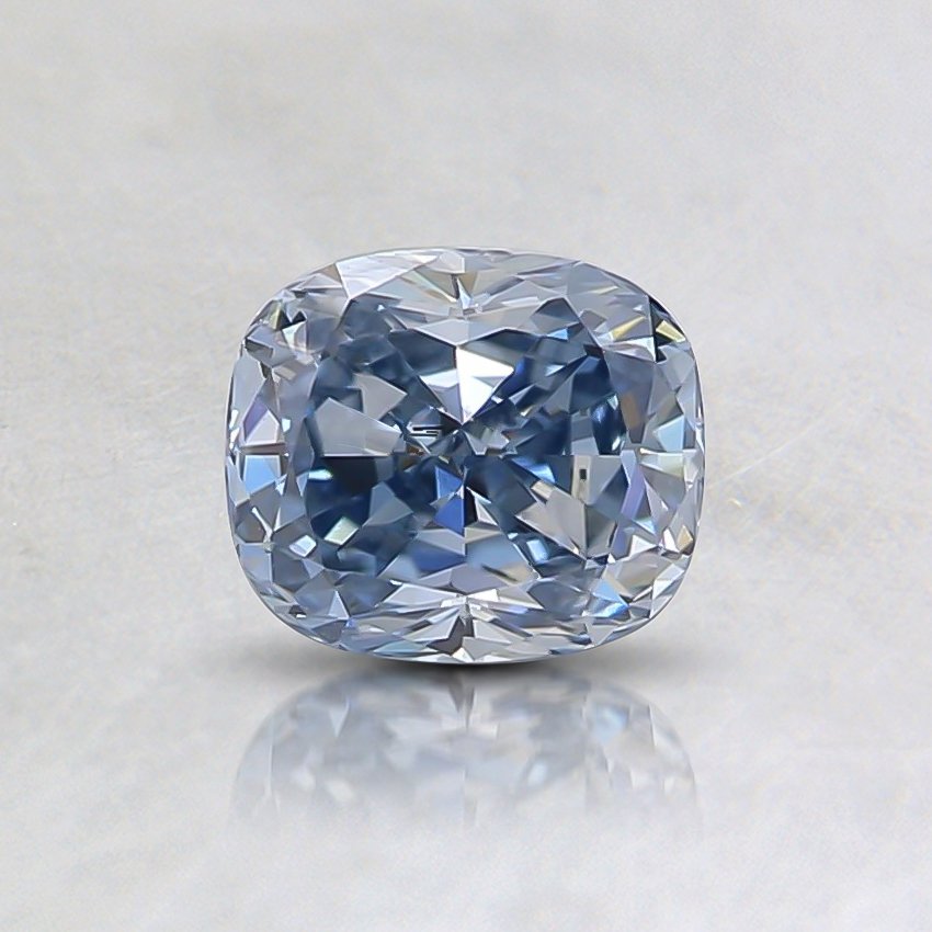 0.57 Ct. Fancy Vivid Blue Cushion Lab Grown Diamond