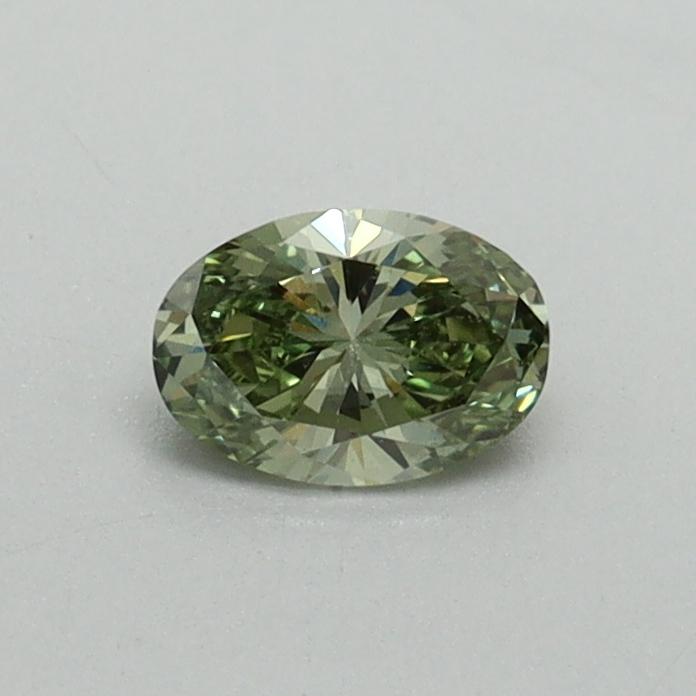 0.30 Ct. Fancy Vivid Green Oval Lab Grown Diamond