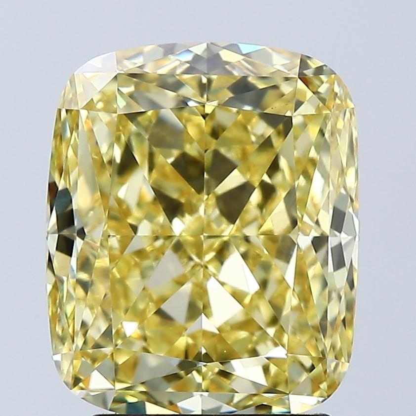 3.09 Ct. Fancy Vivid Yellow Cushion Lab Grown Diamond