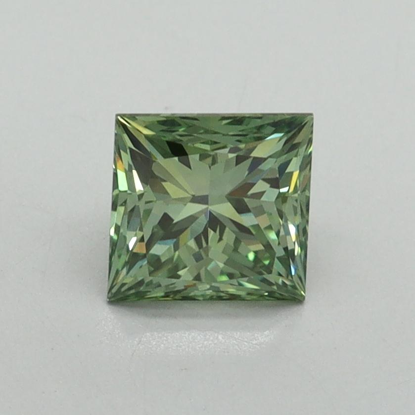 1.02 Ct. Fancy Vivid Green Princess Lab Grown Diamond