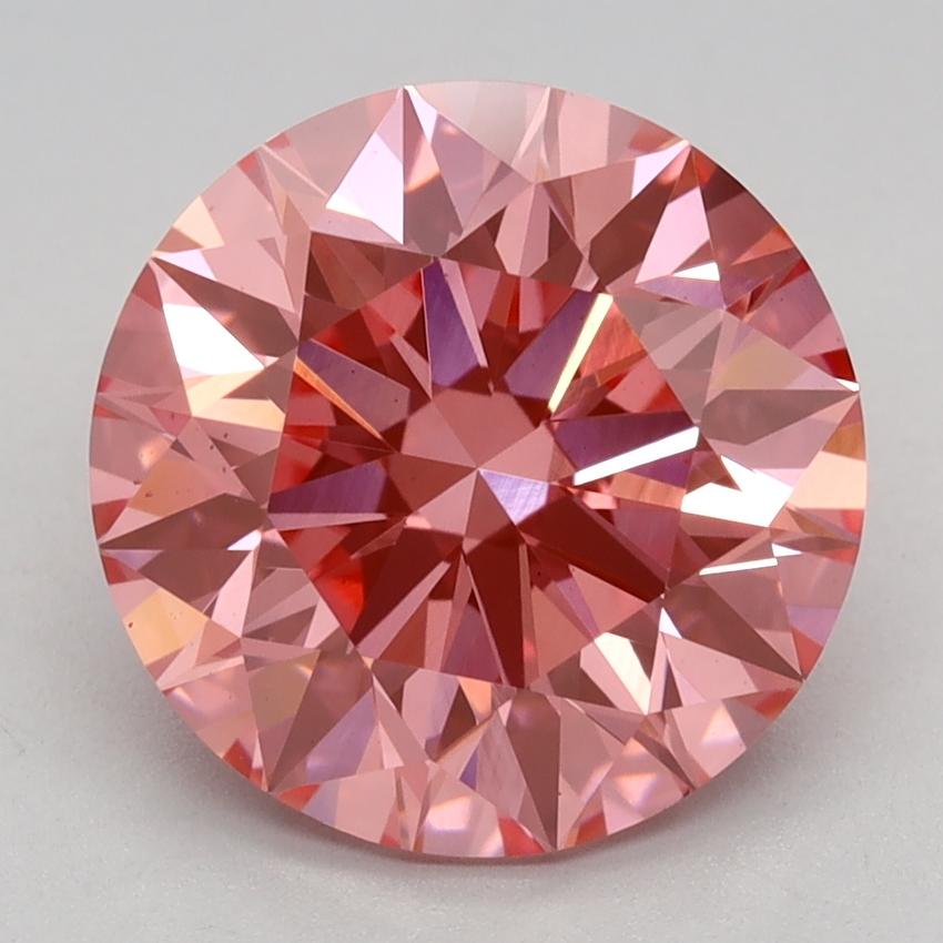 3.01 Ct. Fancy Vivid Pink Round Lab Grown Diamond