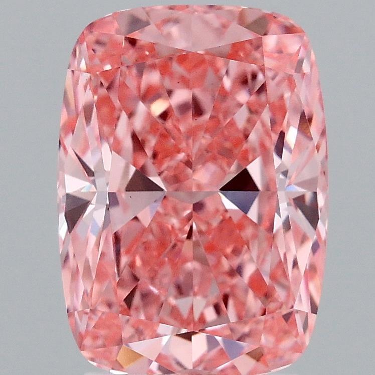 3.03 Ct. Fancy Vivid Pink Cushion Lab Grown Diamond