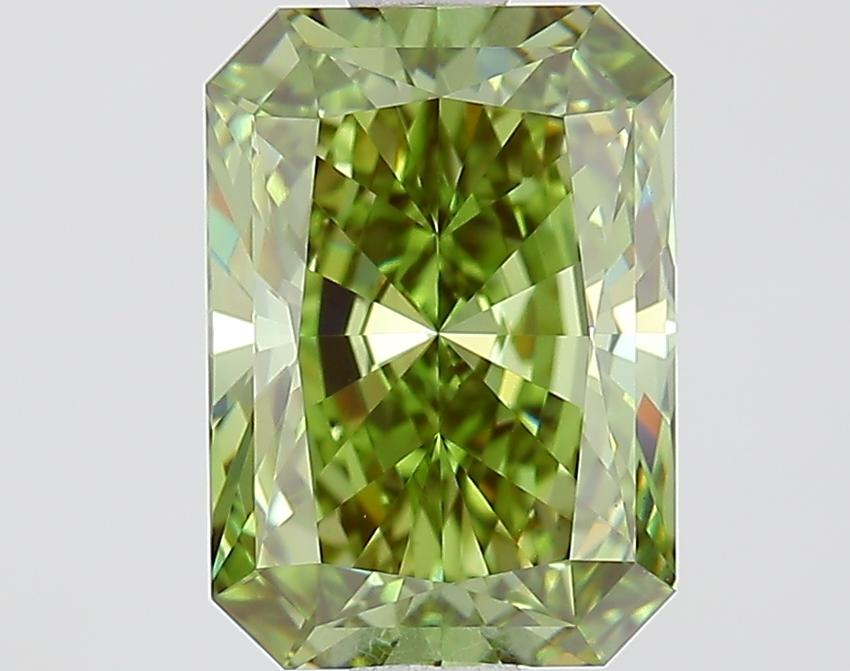 1.63 Ct. Fancy Vivid Green Radiant Lab Grown Diamond