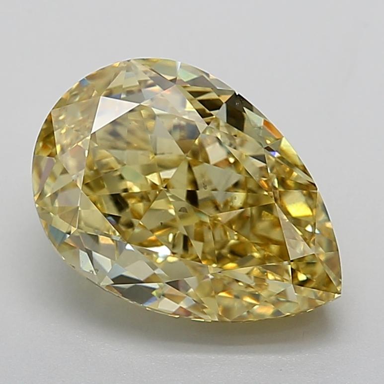 5.19 Ct. Fancy Vivid Yellow Pear Lab Grown Diamond