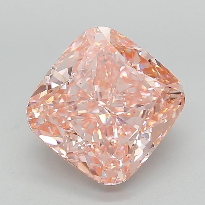 7.71 Ct. Fancy Vivid  Pink Cushion Lab Grown Diamond