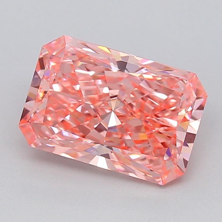 3.17 Ct. Fancy Vivid  Pink Radiant Lab Grown Diamond