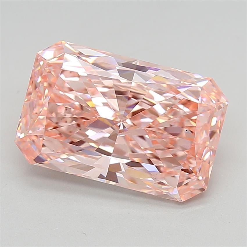5.16 Ct. Vivid  Pink Radiant Lab Grown Diamond