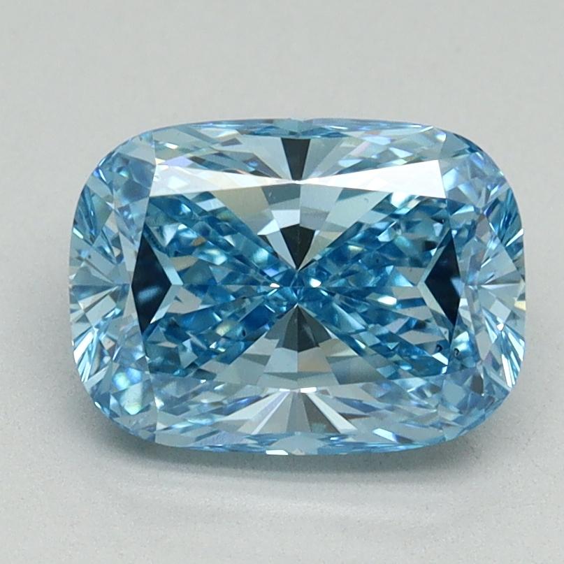 2.02 Ct. Fancy Vivid Blue Cushion Lab Grown Diamond