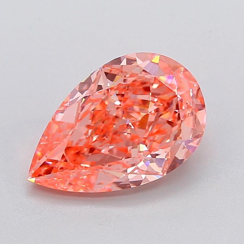 3.60 Ct. Fancy Vivid  Pink Pear Lab Grown Diamond